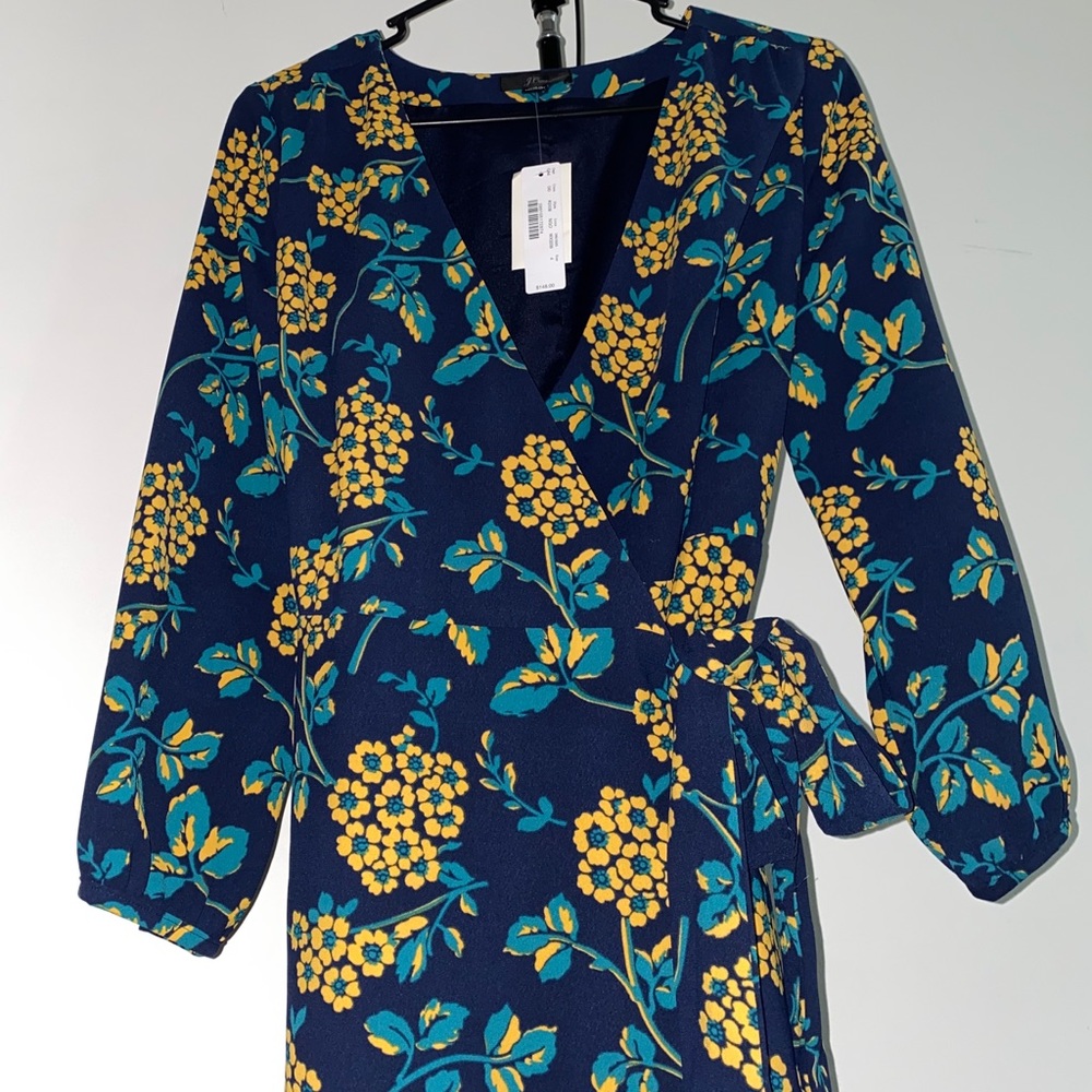 J.Crew Floral Belted Wrap Dress Size 4 NWT